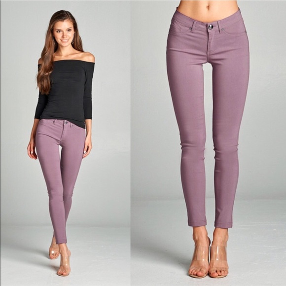 LULU🌸 lavender skinny jeggings pockets pants - Picture 2 of 3